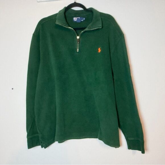 Polo by Ralph Lauren Other - Polo Ralph Lauren 1/4 Zip Sweater Size XL Dark Green Cotton Embroidered Pony